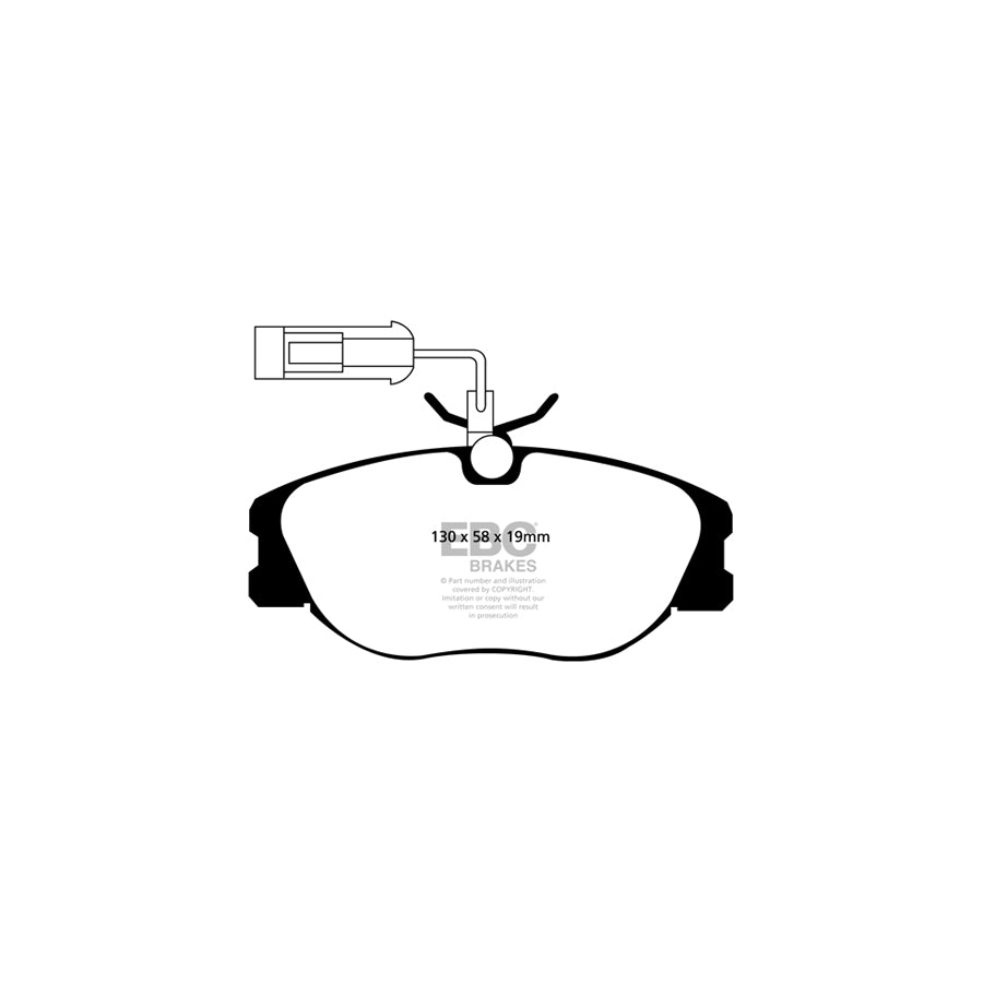 EBC DP21109 Alfa Romeo Lancia Greenstuff Front Brake Pads - Girling/TRW/Bendix Caliper 2 | ML Performance UK Car Parts