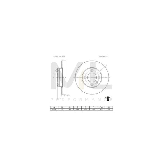 BOSCH 0 986 AB6 874 Brake Disc Solid | ML Performance Car Parts