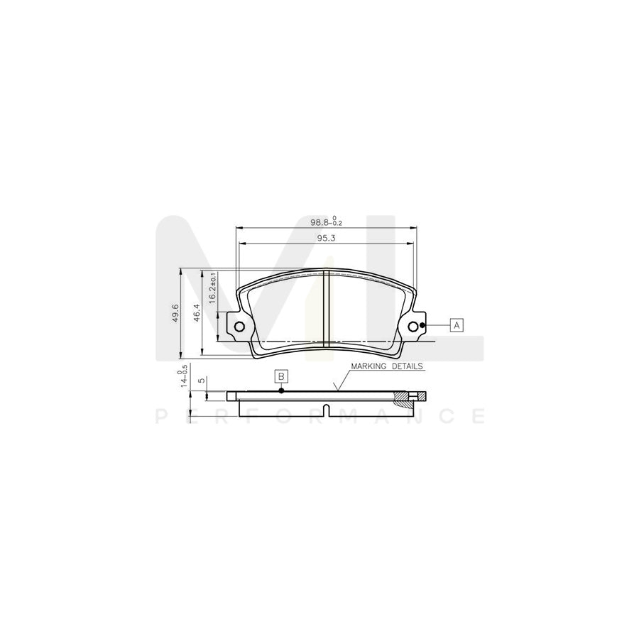 Bosch 0986Tb2477 Brake Pad Set For Renault 16 Excl. Wear Warning Contact  | ML Performance Car Parts