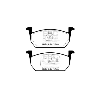 EBC PD03KF1649 Audi Seat Skoda VW Yellowstuff Front Brake Pad & Plain Disc Kit - Girling/TRW Caliper 2 | ML Performance UK Car Parts