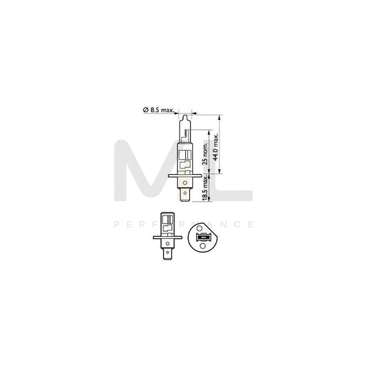 PHILIPS 12258XVPB1 Bulb, spotlight H1 12V 55W P14,5s Halogen | ML Performance Car Parts