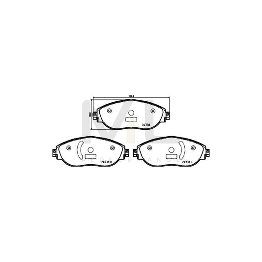 Hella 8DB 355 031-751 Brake Pad Set Not Prepared For Wear Indicator, With Brake Caliper Screws | ML Performance Car Parts