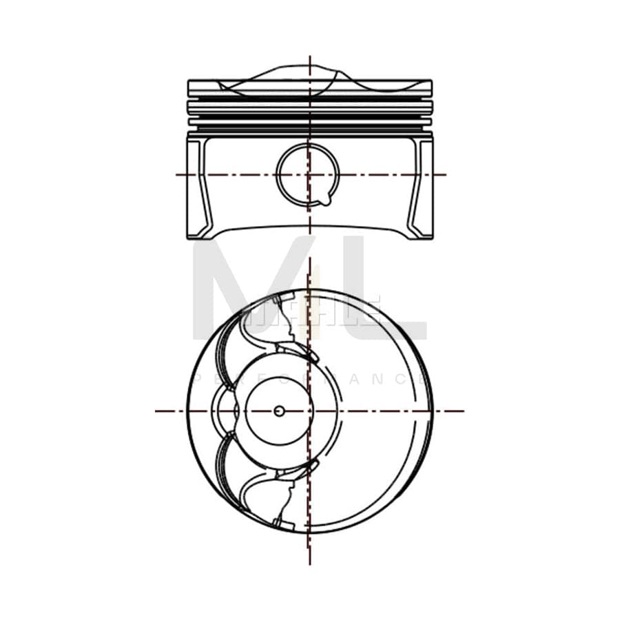 MAHLE ORIGINAL 028 01 00 Piston 76,51 mm, without cooling duct | ML Performance Car Parts