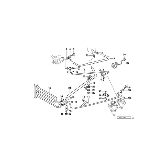 Genuine BMW 32411095316 E38 Support Pressure Hose Assy Right (Inc. 750i, 750iL & 750iLS) | ML Performance UK Car Parts