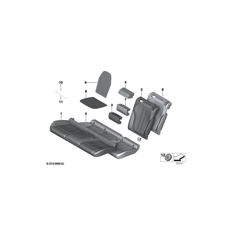 Genuine BMW 52207379020 F16 Cover Backrest Leather Right NARQ COGNAC (Inc. X6 28iX, X6 M50dX & X6 35iX) | ML Performance UK