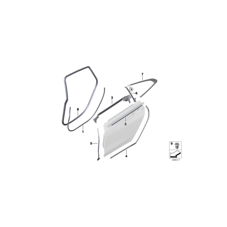 Genuine BMW 51357392375 G32 Seal, C-Pillar, Left (Inc. 630i, 630d & 620d) | ML Performance UK Car Parts