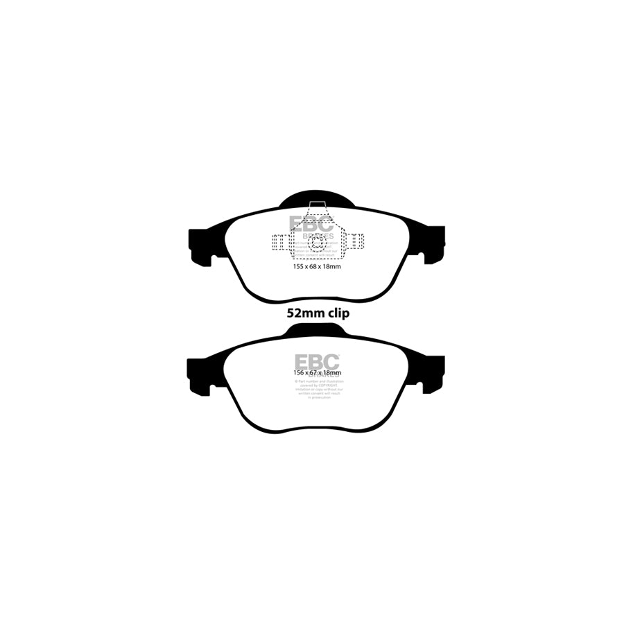 EBC DP41394R Renault Yellowstuff Front Brake Pads - ATE/Girling/TRW Caliper (Inc. Laguna, Twingo & Wind Roadster) 2 | ML Performance UK Car Parts