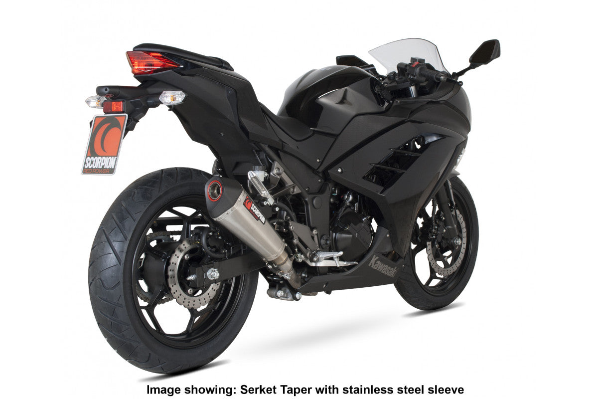 Scorpion RKA95TEO Kawasaki Serket Taper Slip-On - Titanium Sleeve (Ninja 300 / Z300) | ML Performance UK UK