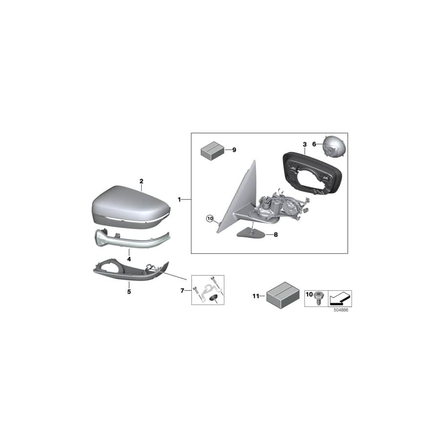 Genuine BMW 51168496289 G31 G32 G30 Set Of Mirror Base Caps SHADOW-LINE (Inc. 530eX, 530dX & 540i) | ML Performance UK