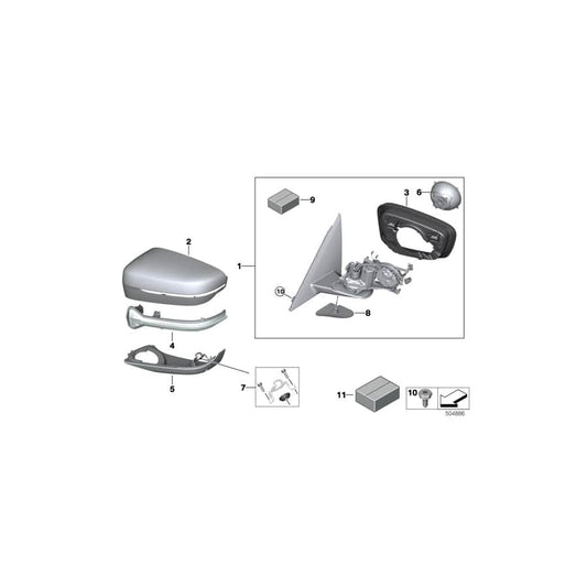 Genuine BMW 51168496289 G31 G32 G30 Set Of Mirror Base Caps SHADOW-LINE (Inc. 530eX, 530dX & 540i) | ML Performance UK