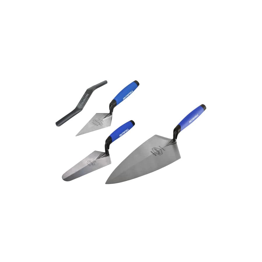 Faithfull FAIPTFSET4 Prestige Professional Brick Trowel Set, 4 Piece | ML Performance UK
