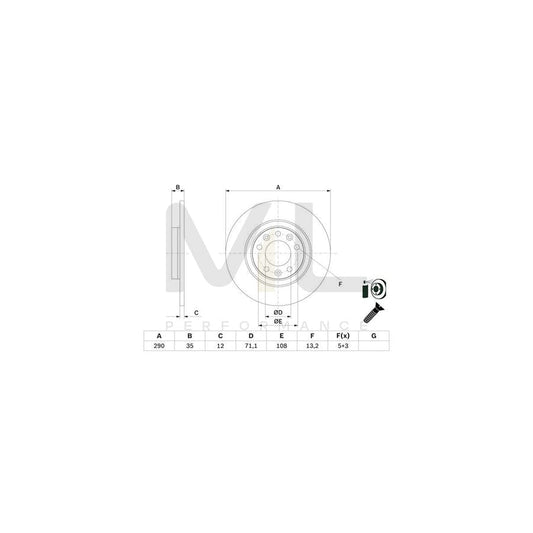 BOSCH 0 986 479 F52 Brake Disc for PEUGEOT Expert III Van (V) Solid, Coated, with bolts/screws | ML Performance Car Parts