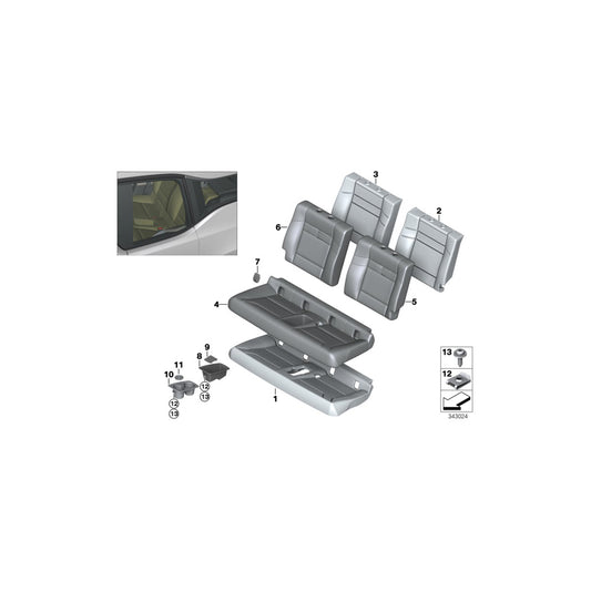 Genuine BMW 52207362920 I01 I01 Cover Backrest Leather Right DALBERGIABRAUN (Inc. i3 60Ah, i3 94Ah Rex & i3 94Ah) | ML Performance UK