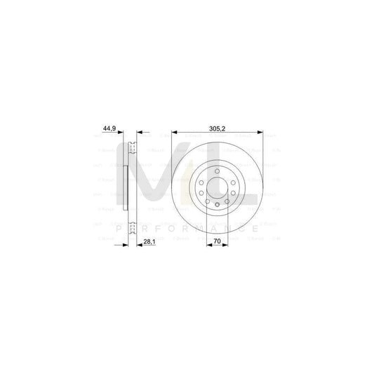 BOSCH 0 986 479 325 Brake Disc for FIAT Croma II Estate (194) Vented, Oiled | ML Performance Car Parts