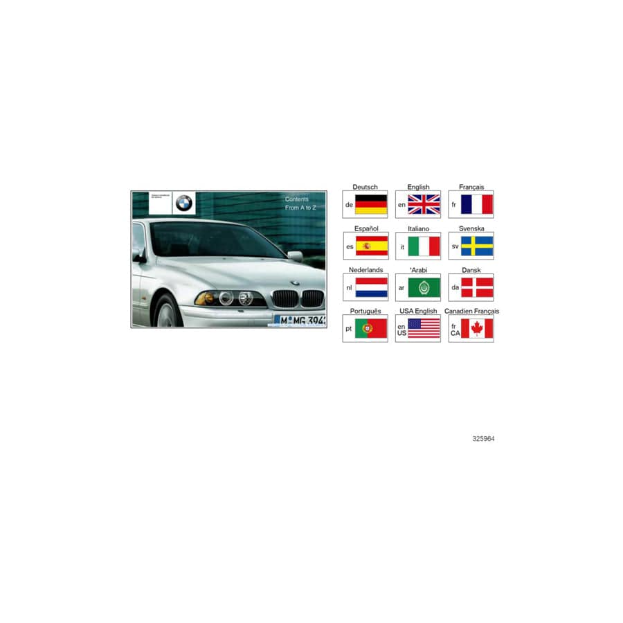 Genuine BMW 01419790031 E39 Owner'S Handbook E39, E39/2 EN, MJ 1997 (Inc. 525tds, 523i & 535i) | ML Performance UK Car Parts