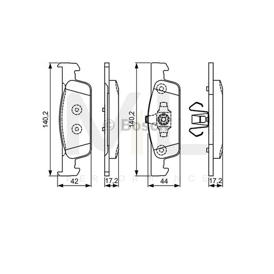 Bosch 0986495334 Brake Pad Set Excl. Wear Warning Contact, With Mounting Manual BP1623 | ML Performance Car Parts
