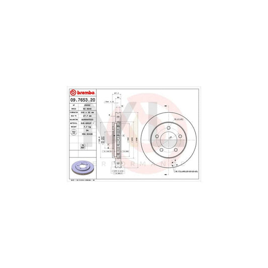BREMBO 09.7653.20 Brake Disc for FORD USA Expedition Off-Road Internally Vented | ML Performance Car Parts