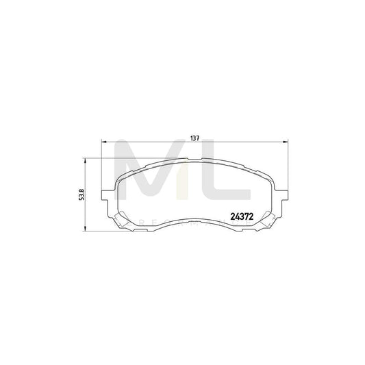 Brembo P 78 015 Brake Pad Set For Subaru Impreza With Acoustic Wear Warning | ML Performance Car Parts