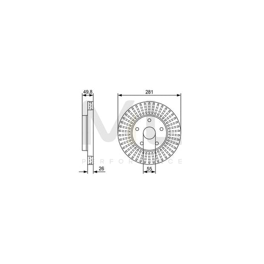 BOSCH 0 986 479 W08 Brake Disc Vented, Oiled | ML Performance Car Parts