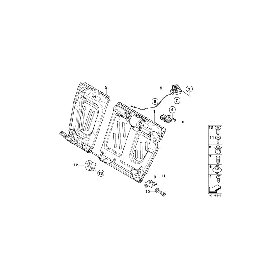 Genuine BMW 52207119820 E92 E92 Frame, Backrest Left (Inc. 330d, 330xi & 323i) | ML Performance UK Car Parts