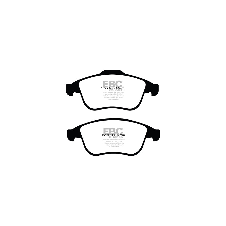 EBC PD04KF1224 Renault Bluestuff Front Brake Pad & Plain Disc Kit - Girling/TRW Caliper (Inc. Clio Mk4 & Megane Estate Mk3) 2 | ML Performance UK Car Parts