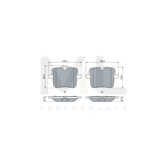 Bosch 0986424923 Brake Pad Set With Anti-Squeak Plate, With Mounting Manual BP2541 | ML Performance Car Parts