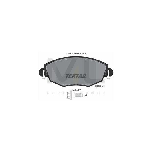 TEXTAR 2327904 Brake pad set not prepared for wear indicator, with brake caliper screws | ML Performance Car Parts