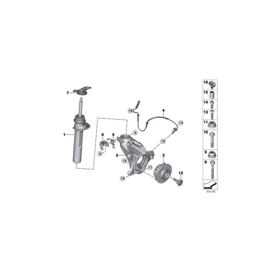 Genuine BMW 37106886489 F44 Spring Strut Front Left Vdc (Inc. 220d & 228iX) | ML Performance UK Car Parts