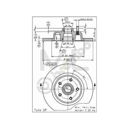 BREMBO 08.4875.10 Brake Disc for VOLVO 760 Solid | ML Performance Car Parts
