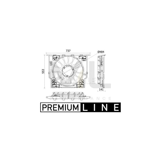 MAHLE ORIGINAL CFF 534 000P Fan, radiator ???: 484mm, with frame | ML Performance Car Parts