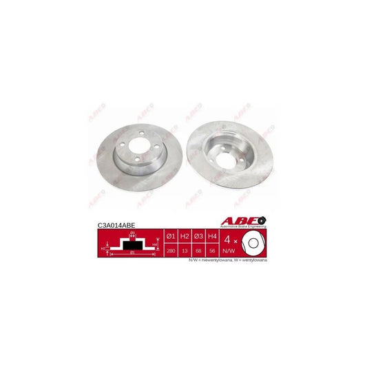 ABE C3A014ABE Brake Disc For Audi 80