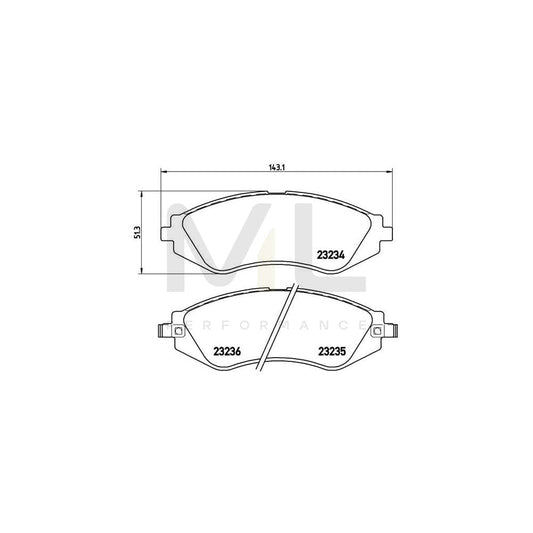 Brembo P 15 002 Brake Pad Set With Acoustic Wear Warning | ML Performance Car Parts