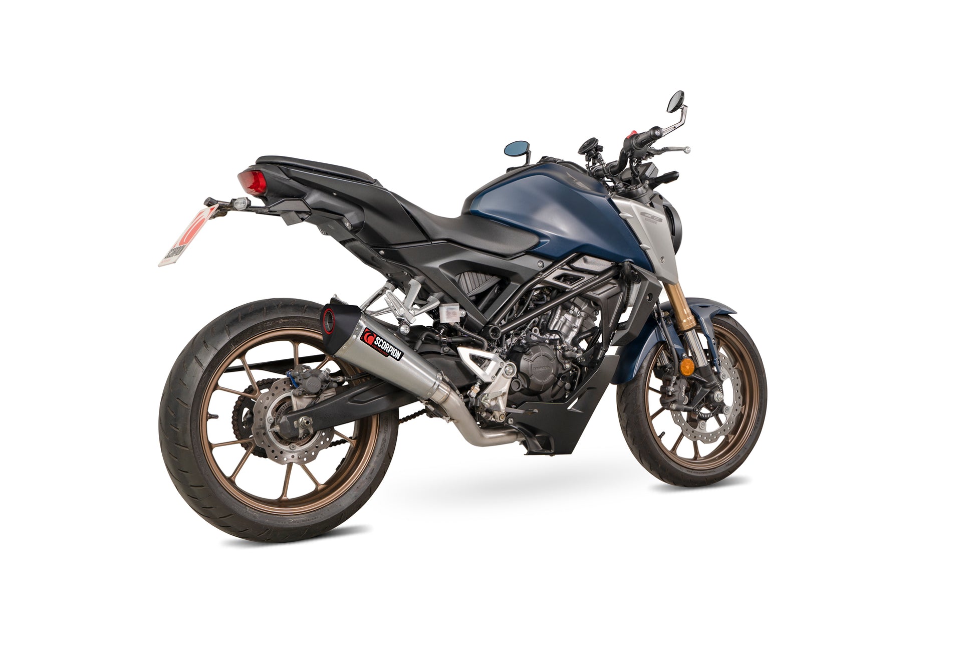 Scorpion RHA198SYSSEO Honda CB 125 R Serket Taper Full System - Brushed Stainless Steel Sleeve | ML Performance UK UK