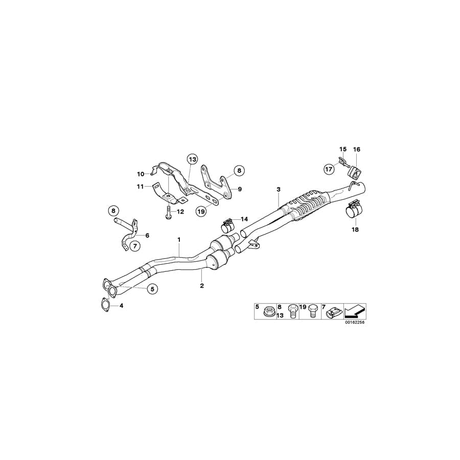 Genuine BMW 18307565688 E60 E61 RpExhaust Pipe Catalytic Converter ZY