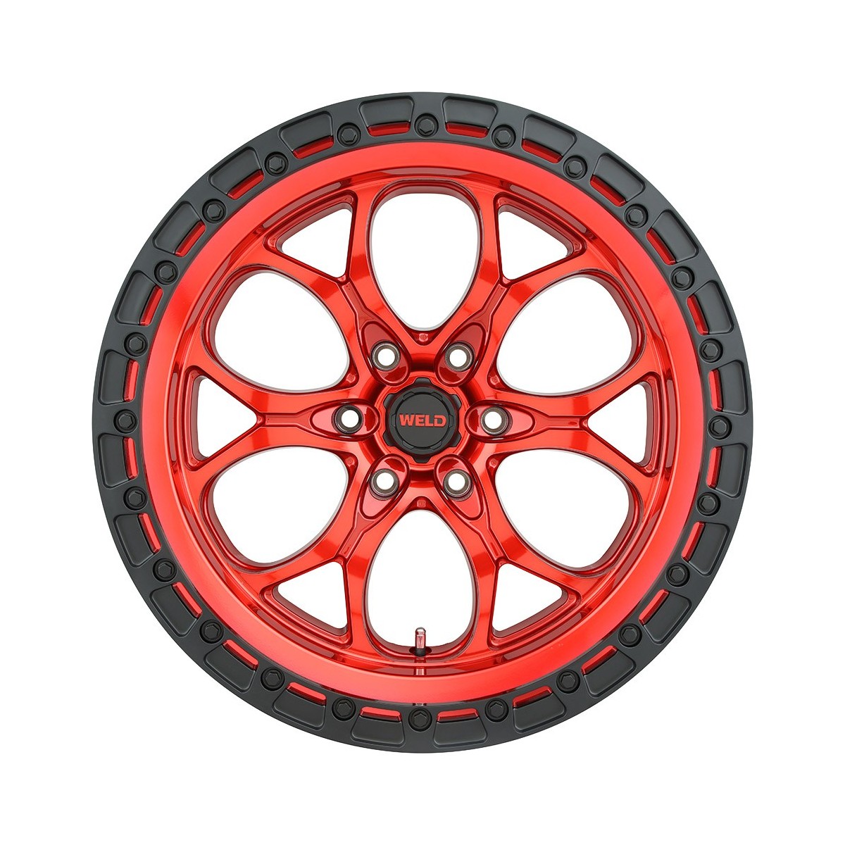 Weld W13479084500 Ledge 6 W134 Wheel 17x9 6x139.7 ET0 BS5 Candy Red - Satin Black