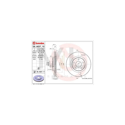 BREMBO 09.A637.10 Brake Disc Internally Vented | ML Performance Car Parts