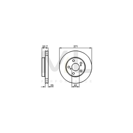 BOSCH 0 986 478 631 Brake Disc Internally Vented, Vented, Oiled | ML Performance Car Parts