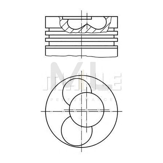 MAHLE ORIGINAL 0303000 Piston 79,51 mm, at shut-off cock, Pitman Arm to track rod, with piston rings, with piston ring carrier | ML Performance Car Parts