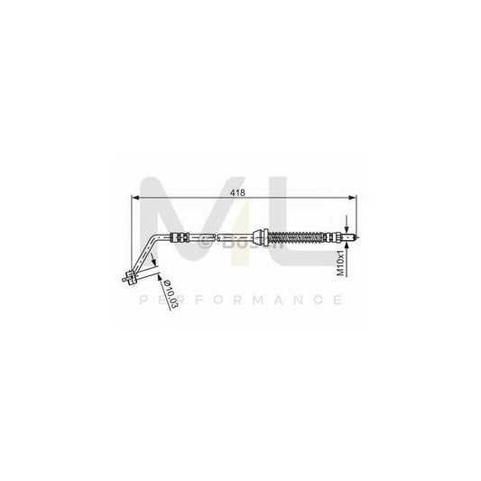 BOSCH 1 987 476 621 Brake Hose 418mm | ML Performance Car Parts