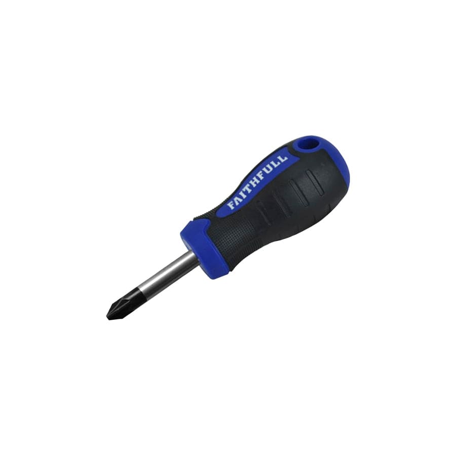 Faithfull FAISDPZ2S Soft Grip Stubby Screwdriver Pozidriv Tip PZ2 x 38mm | ML Performance UK