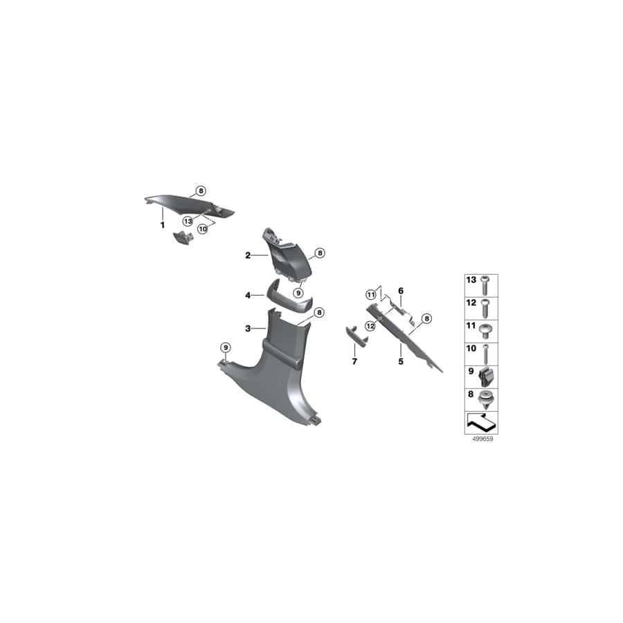 Genuine BMW 51438079318 F93 G16 Right Column A Cover BLACK (Inc. 840i, 840iX & M8) | ML Performance UK Car Parts