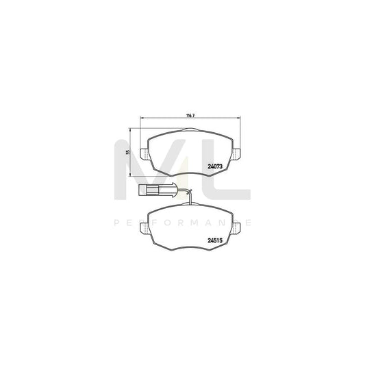 Brembo P 23 127 Brake Pad Set For Lancia Ypsilon Ii (843) With Brake Caliper Screws | ML Performance Car Parts