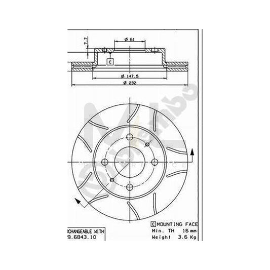 BREMBO MAX LINE 09.6943.75 Brake Disc for NISSAN ALMERA Internally Vented, Slotted, Coated | ML Performance Car Parts
