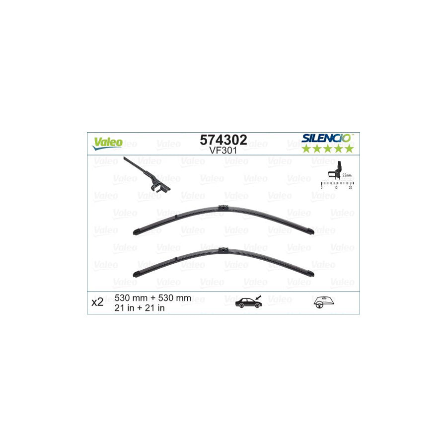 Valeo Silencio Flat Blade Set, Silencio X.Trm 574302 Wiper Blade | ML Performance UK Car Parts