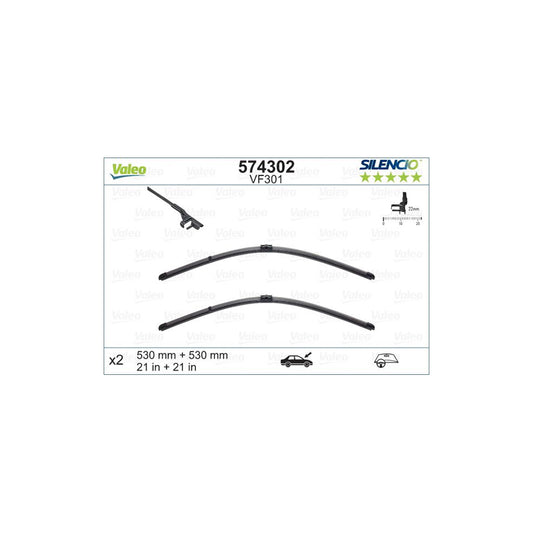 Valeo Silencio Flat Blade Set, Silencio X.Trm 574302 Wiper Blade | ML Performance UK Car Parts