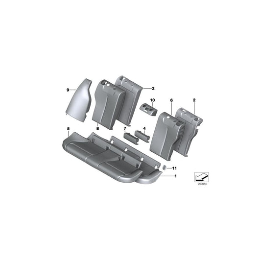 Genuine BMW 52207475451 F31 Cover Backrest Cloth Left ANTHRAZIT/ROT (Inc. 335dX, 318d & 340iX) | ML Performance UK