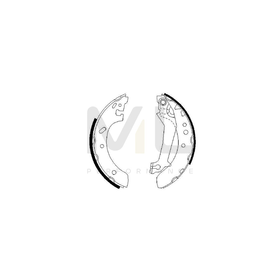 BOSCH 0 986 487 561 Brake Shoe Set for vehicles without ABS | ML Performance Car Parts