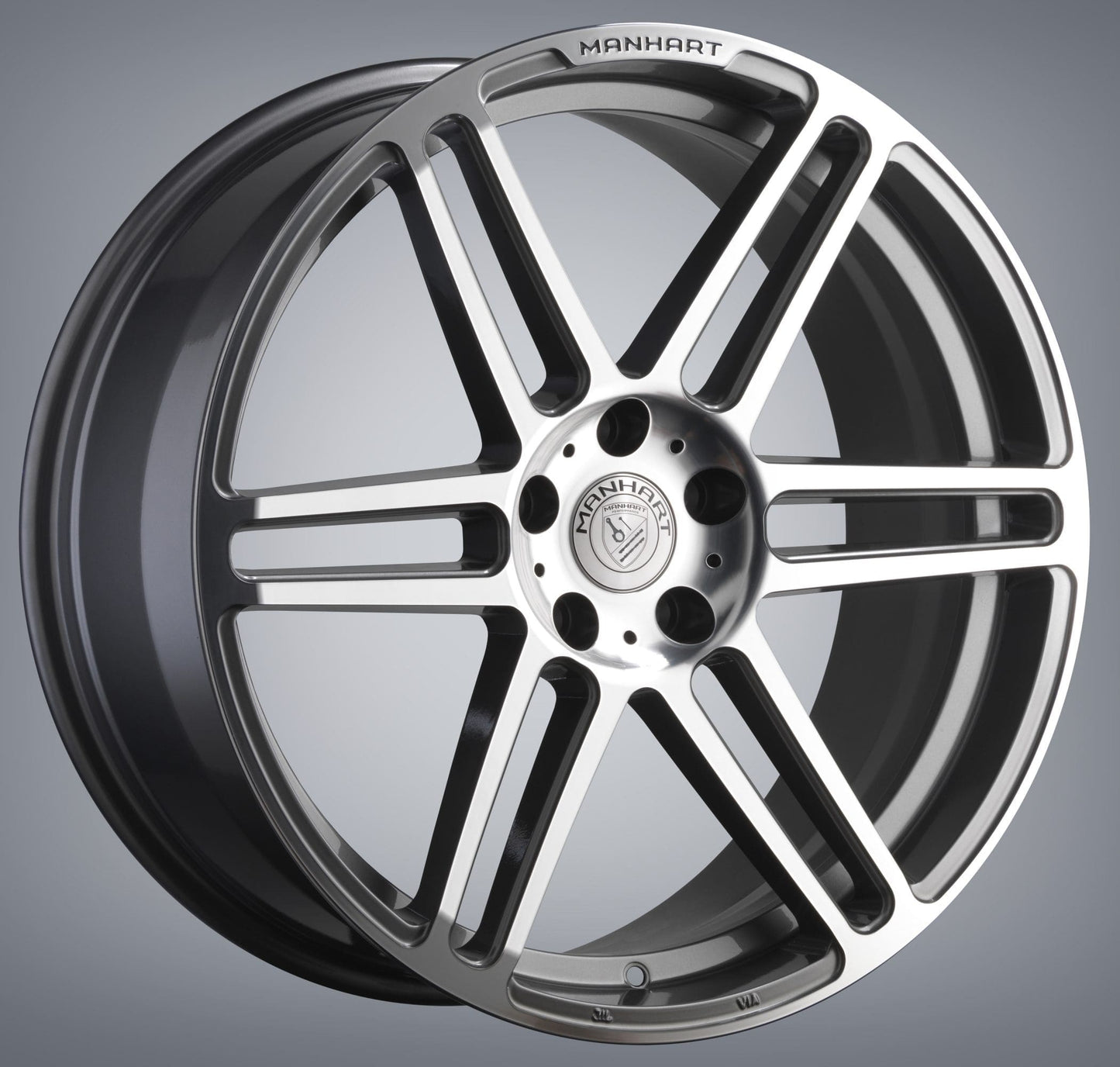 MANHART CONCAVE ONE RIM SET FOR BMW 5 SERIES  GUNMETAL GRAY / DIAMOND POLISHED