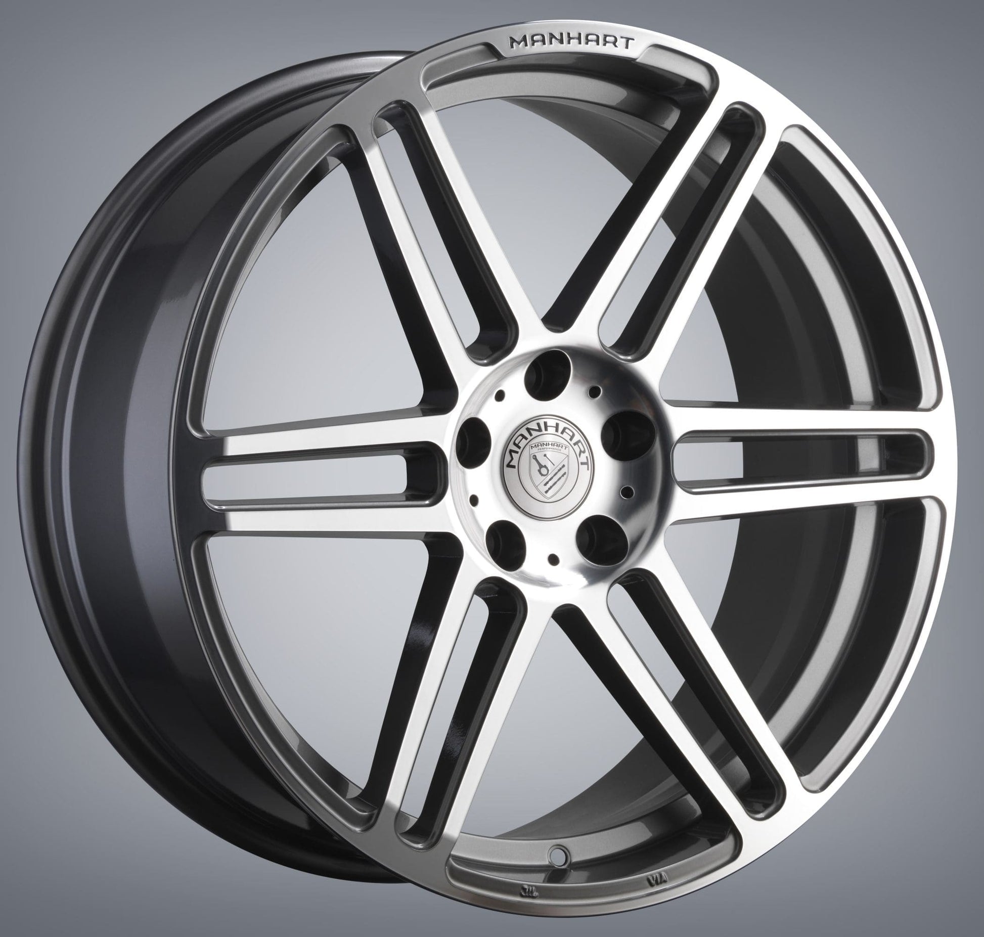 MANHART CONCAVE ONE RIM SET FOR BMW 5 SERIES  GUNMETAL GRAY / DIAMOND POLISHED