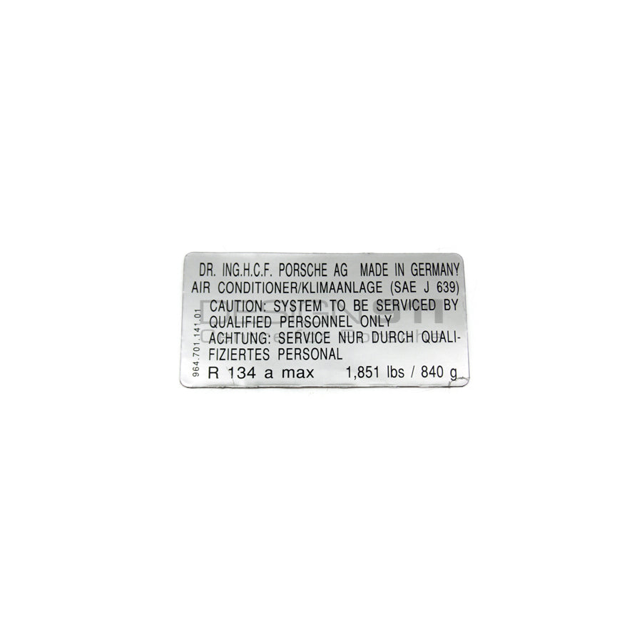 Genuine Porsche Air Conditioner Sticker Porsche 964 (Usa) | ML Performance UK Car Parts